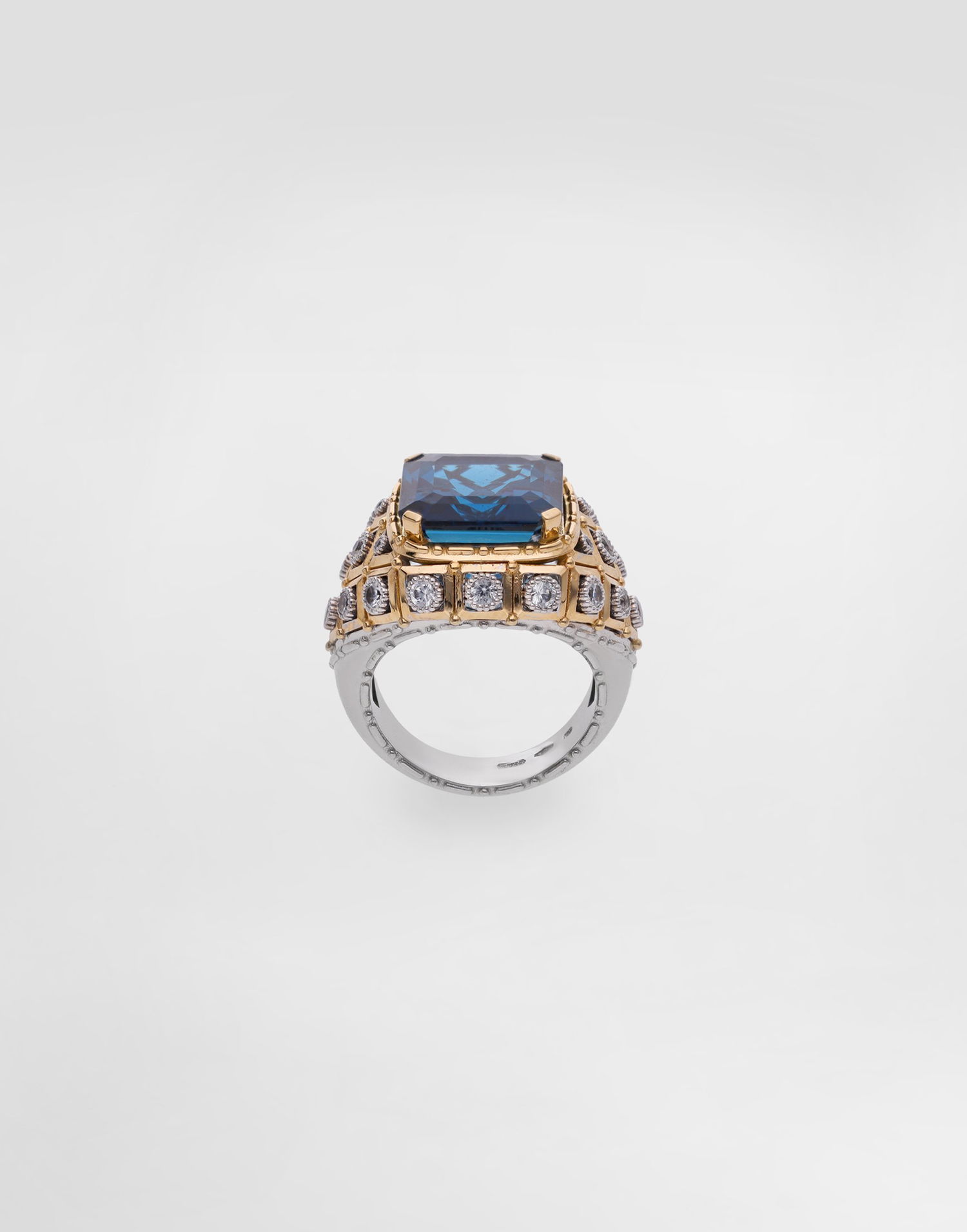 Пръстен Dolce & Gabbana Dolce & Gabbana Eleganza 18k Gold Ring with Topaz and Sapphires Синьо | WRSA2GWTOP187583, 1