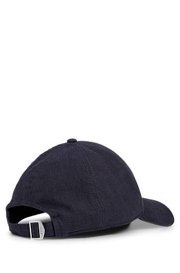 Шапка с козирка BOSS BOSS Linen Cap with Embroidered Logo Тъмно синьо | 50539422, 1