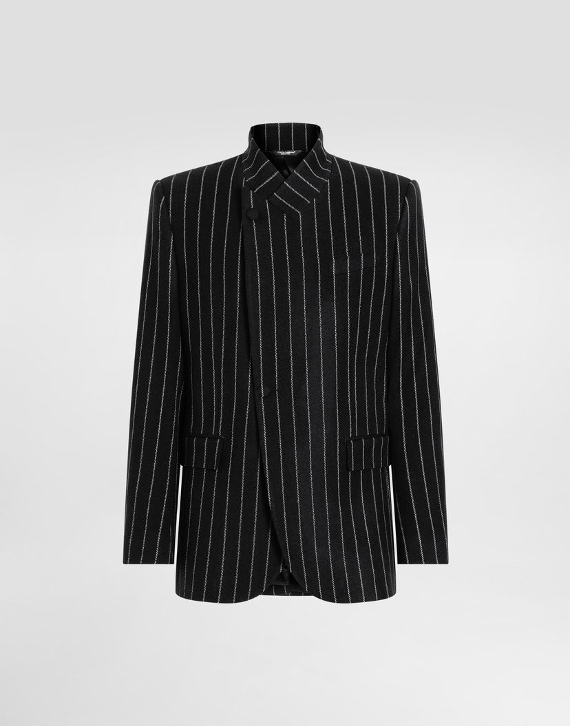 Яке Dolce & Gabbana Dolce & Gabbana Sicilia Single-Breasted Pinstripe Jacket Черно | G2VO4TFRMD4S8051