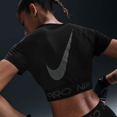 Съкратен топ Nike Dri-FIT Pro Short Sleeve Crop Top Черно | HM6369-010, 3