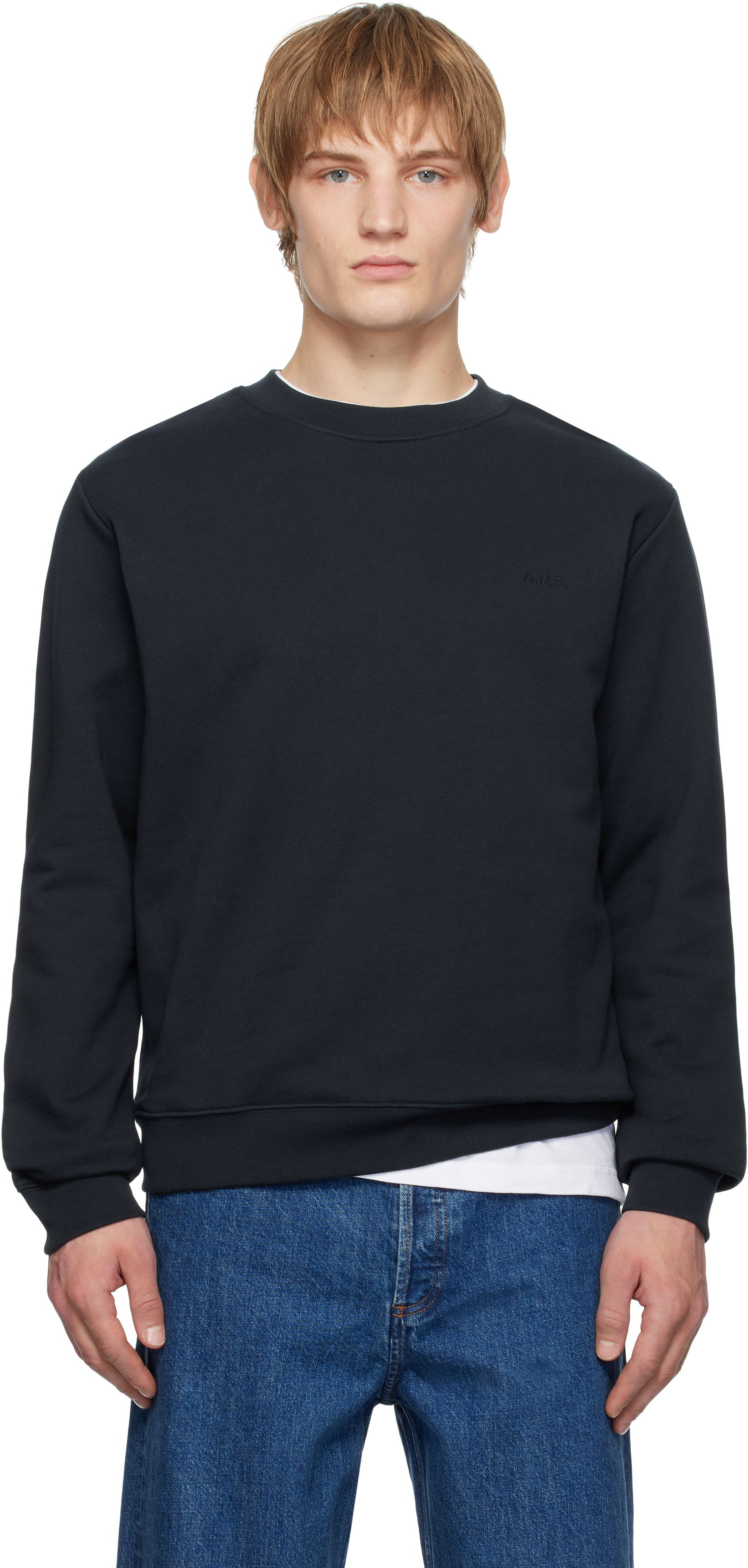 Суитчър A.P.C. Standard Embroidered Logo Sweatshirt Черно | COHBY-M27919, 0