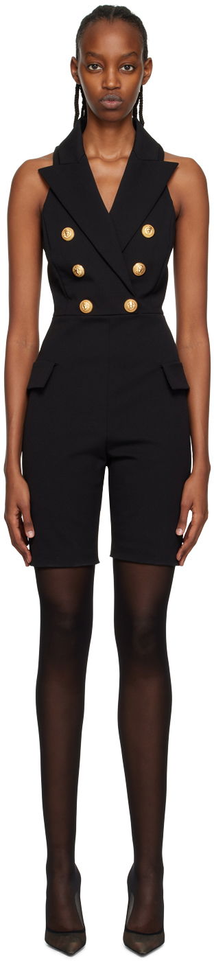 Комбинезон Balmain Black Pointed Lapel Jumpsuit Черно | AF1PT040CC77, 0