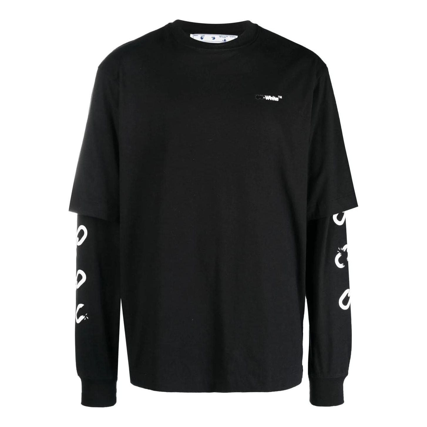Тениска Off-White Off-White Layered Long Sleeve T-Shirt Черно | OMAB068F22JER0031001, 0