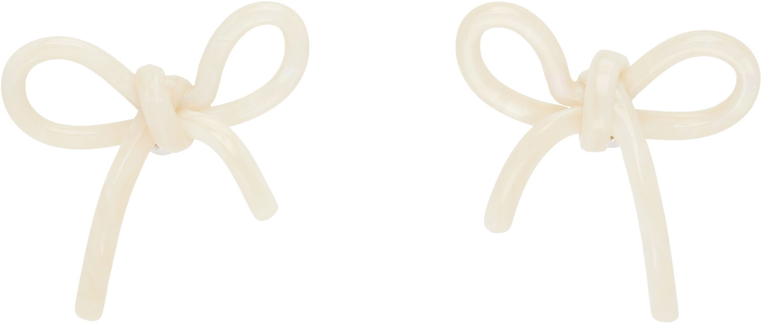 Обеци SHUSHU/TONG SHUSHU/TONG YVMIN Edition Bow Earrings Бяло | AW2020AC16 PLA001, 0