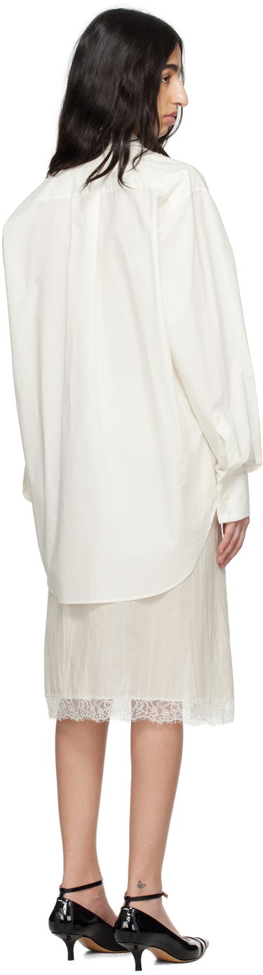 Риза Maison Margiela MM6 Maison Margiela Cotton Poplin & Voile Midi Dress Бяло | S62DD0044 MTN076, 2