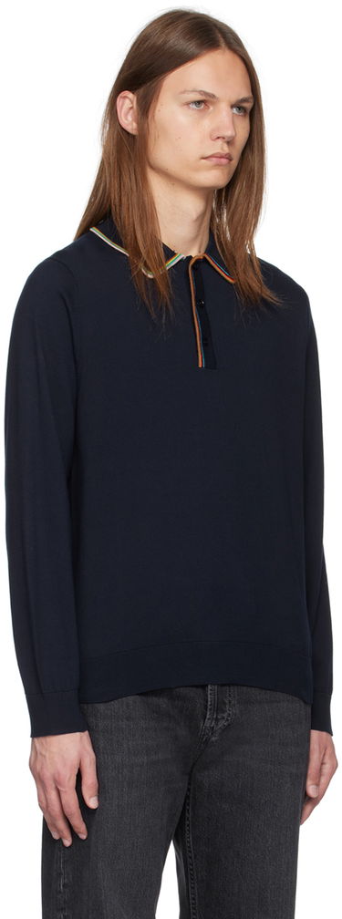 Пуловер Paul Smith Paul Smith Signature Stripe Long Sleeve Polo Тъмно синьо | M1R-271Y-N02419-49, 1