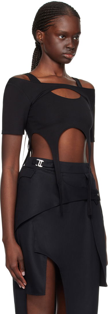 Съкратен топ HELIOT EMIL Harness Cutout T-Shirt Черно | HE_W_13_042_BLK01, 4