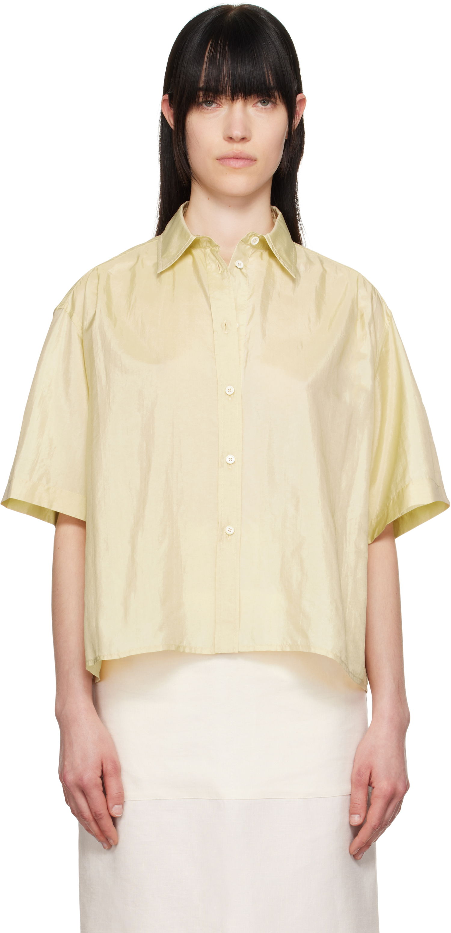 Риза Jil Sander Jil Sander Spread Collar Boxy Shirt Жълто | J40DL0167_J70003, 0