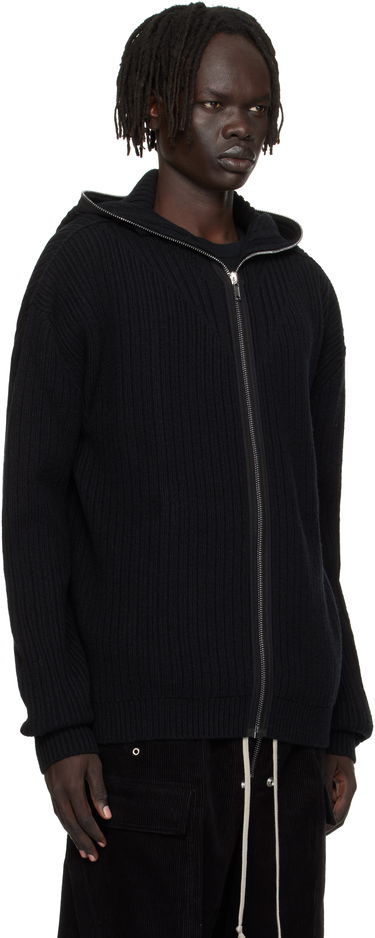 Суитчър Rick Owens Rick Owens Concordians Zipped Knit Hoodie Черно | RU02E1647 KWV, 1