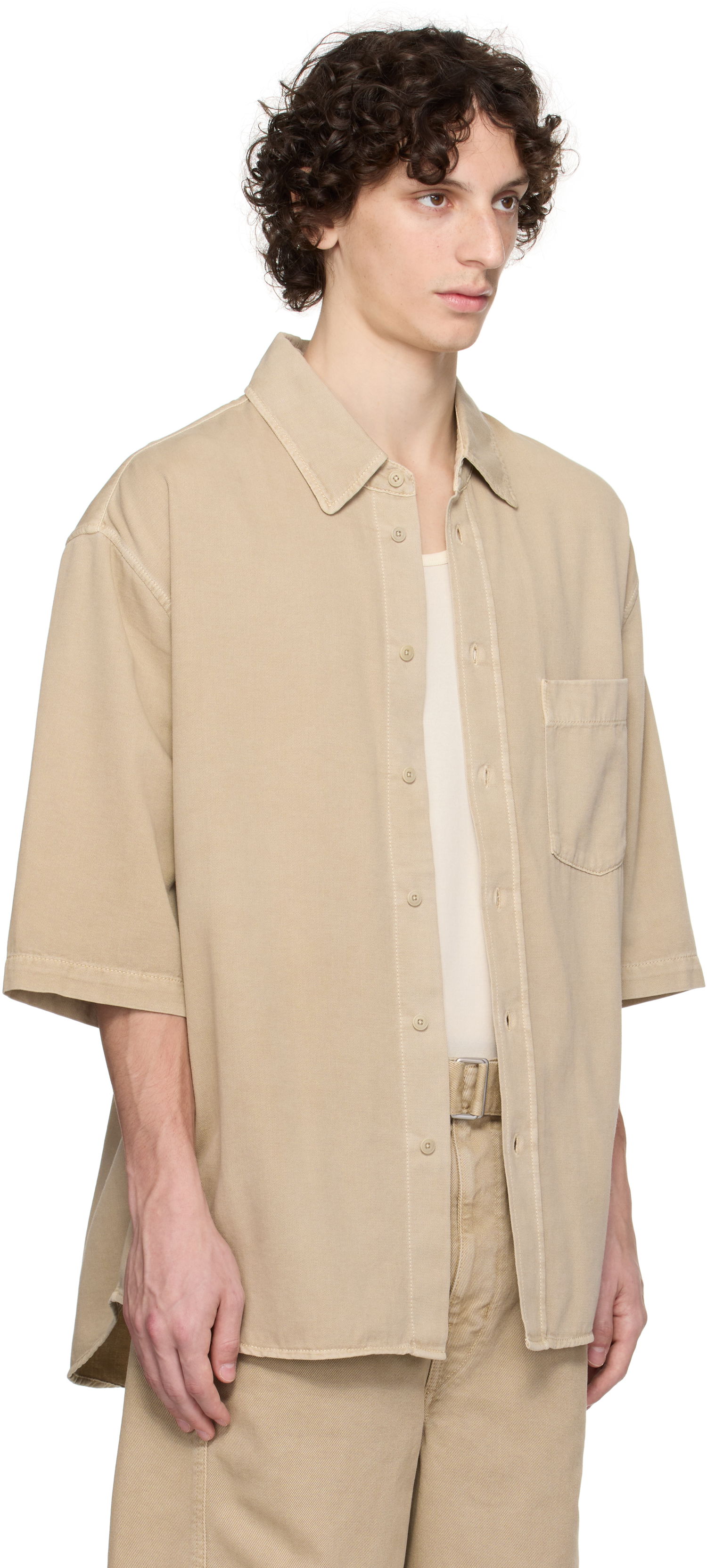 Риза LEMAIRE Lemaire Short Sleeve Denim Shirt Бежово | SH1174 LD1044, 1