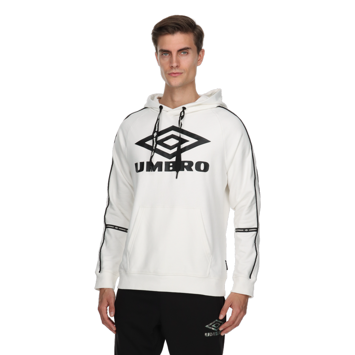 Суитчър Umbro Retro Hoodie with Logo and Sleeve Taping Бяло | UMA231M605-11, 0