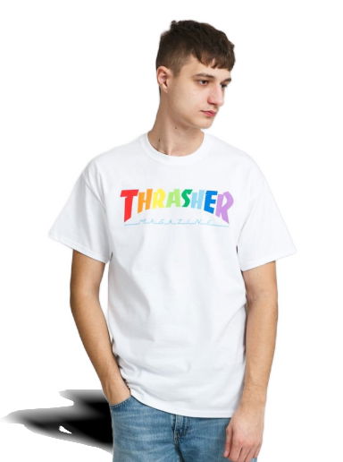 Тениска Thrasher Rainbow Mag Tee Бяло | 064738