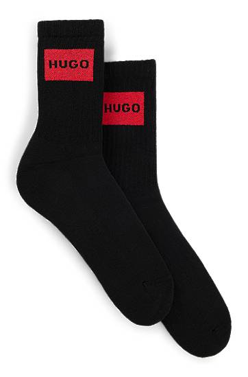 Чорапи BOSS Two-Pack of Short Socks with Red Logos by HUGO Черно | 50510661, 0