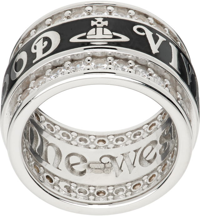 Vivienne Westwood Jacob Enamel Orb Logo Crystal Ring