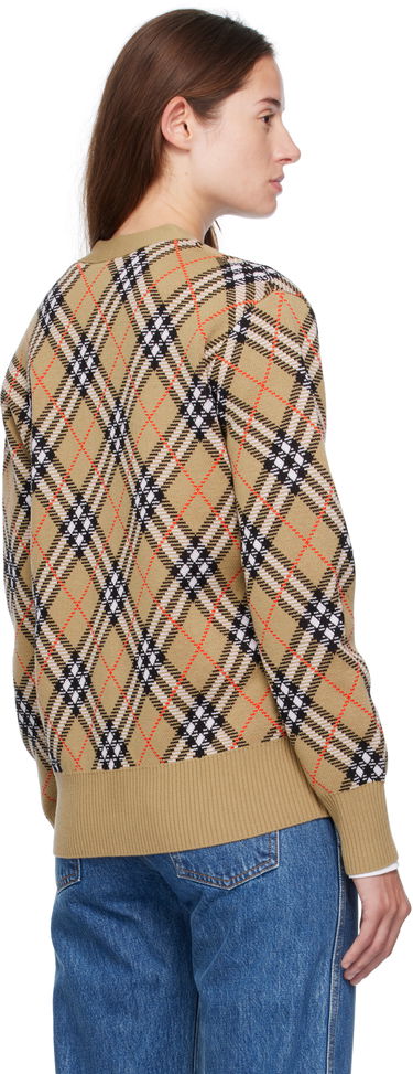 Пуловер Burberry Burberry Check Cardigan Бежово | 8110579, 2