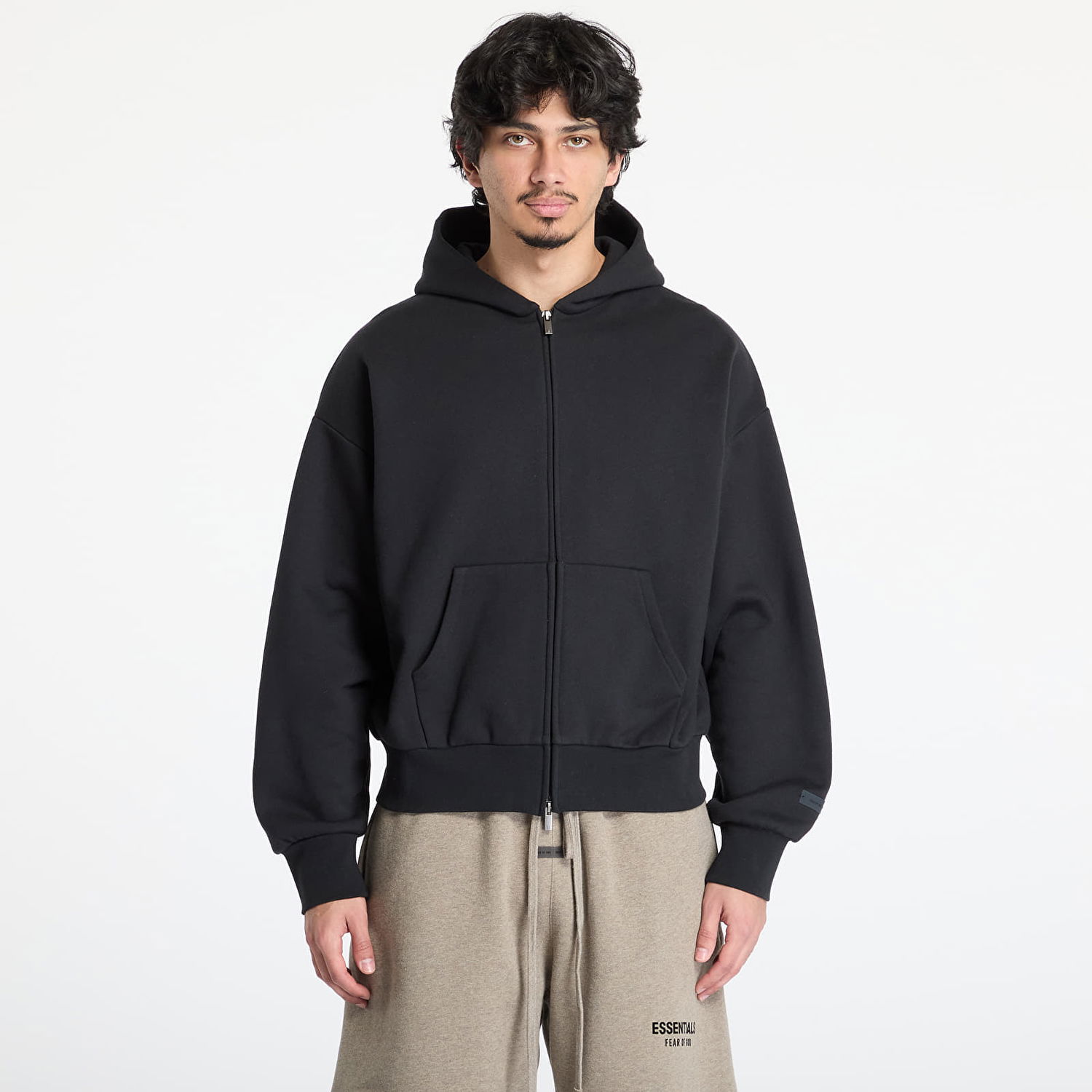 Суитчър Fear of God Fear of God Essentials Classic Fit Fleece Zip Up Hoodie Черно | 192AS254780F-861, 0