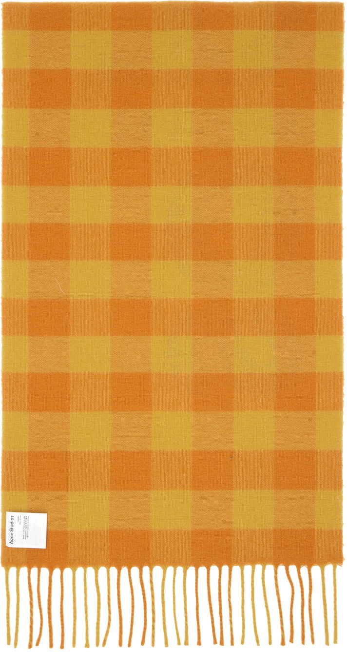 Облекло Acne Studios Orange Check Scarf Оранжево
 | CA0262-, 1