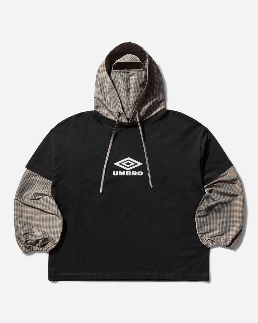 Суитчър Umbro Cut Up Plaid Masked Hoodie Черно | UBMW0365JY106 BLK0047