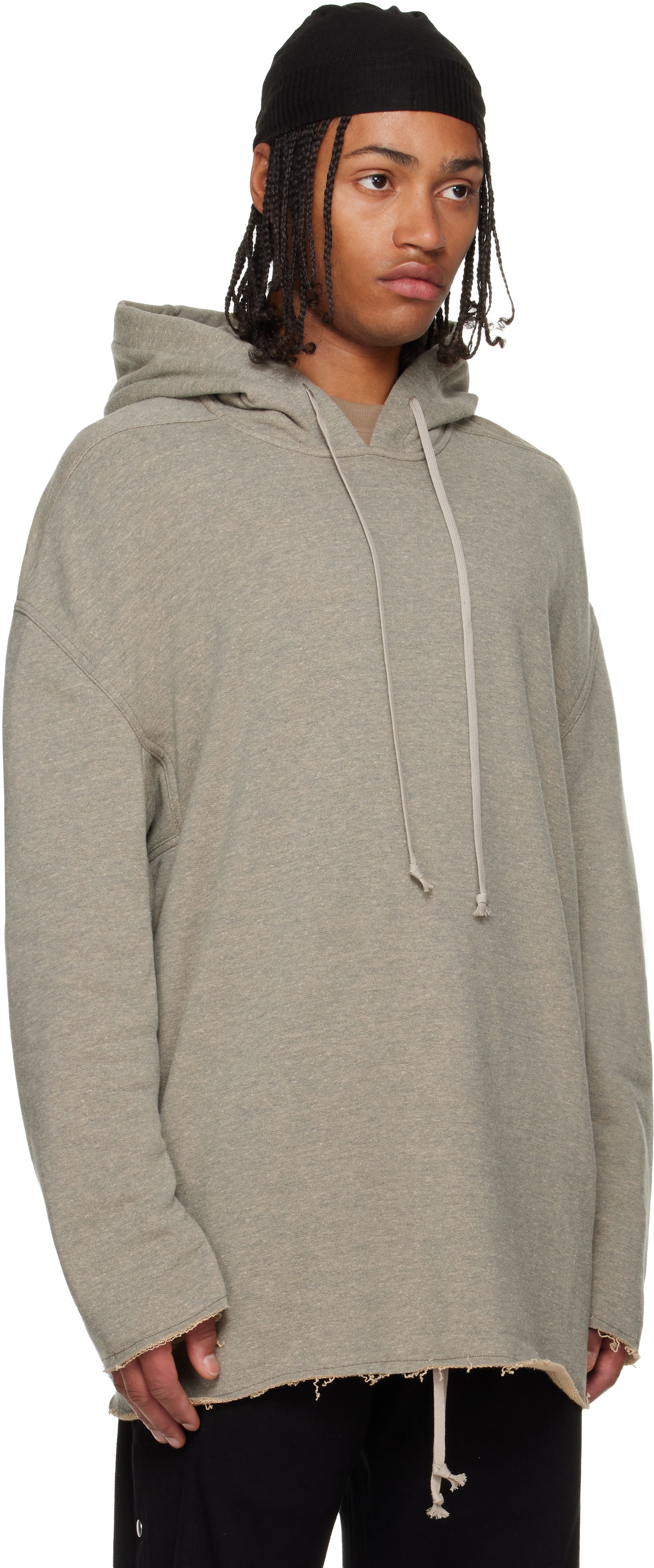 Суитчър Rick Owens Rick Owens DRKSHDW Concordians Peter Oversized Raw-Edge Pullover Hoodie Сиво | DU02E7280 FGM, 1