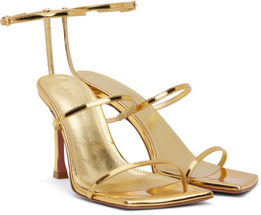 Аксесоари Amina Muaddi Amina Muaddi Maya Heeled Sandals Металик | MAYA SANDAL MIRROR, 3