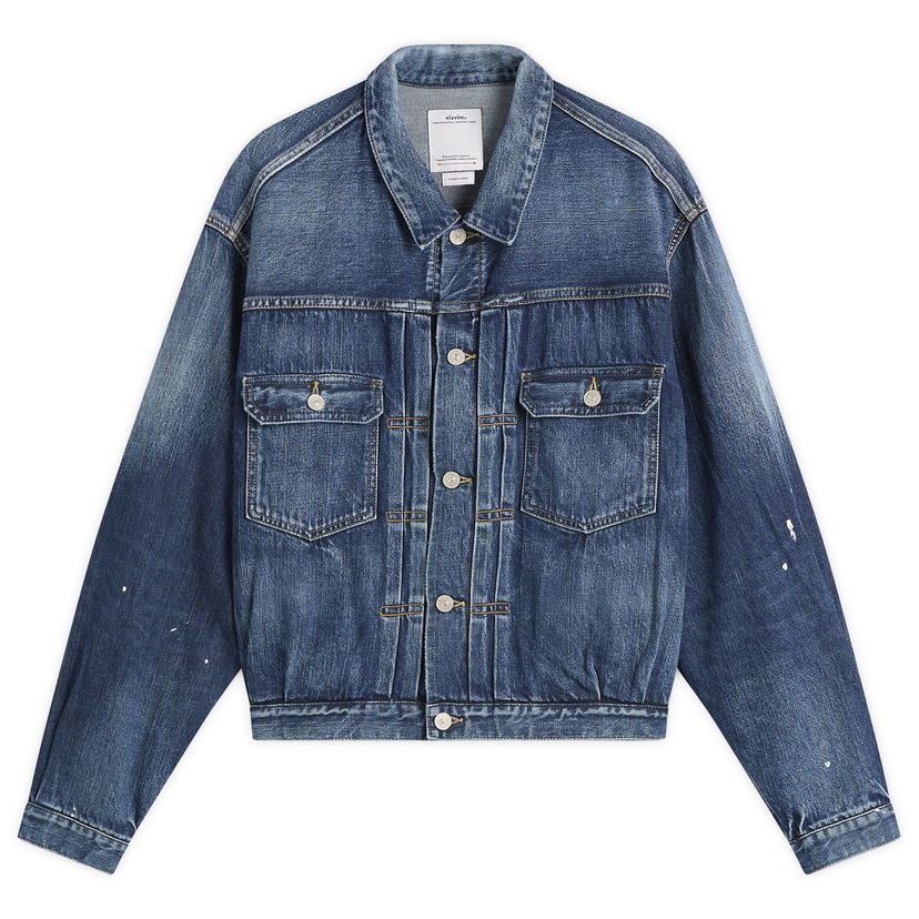 Яке visvim Social Sculpture 101 Paint Splatter Denim Jacket Синьо | 0125205006002-DEN
