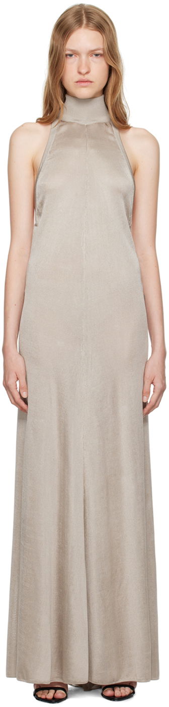 Pокля Tom Ford Halterneck Knit Maxi Dress Кафяво | ACK534-YAX770