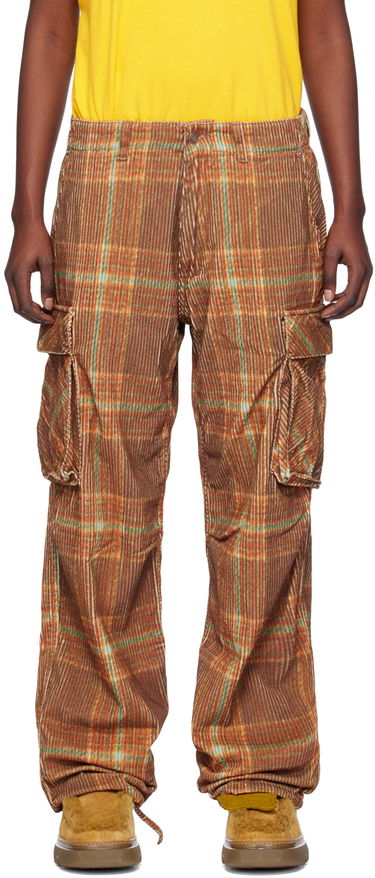 Карго панталони ERL Plaid Corduroy Cargo Pants Кафяво | ERL07P010, 0
