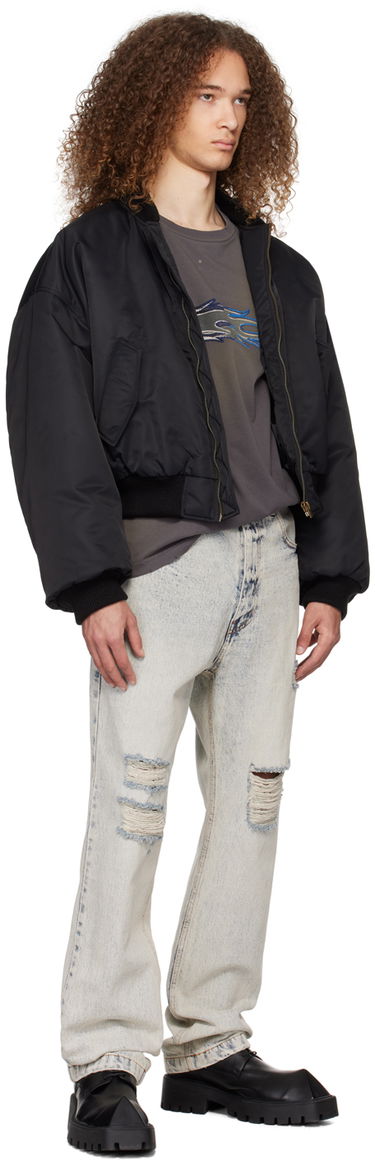 Тениска We11done We11done Faded Long Sleeve T-Shirt Сиво | WD-TT0-24-752-U-CH, 3