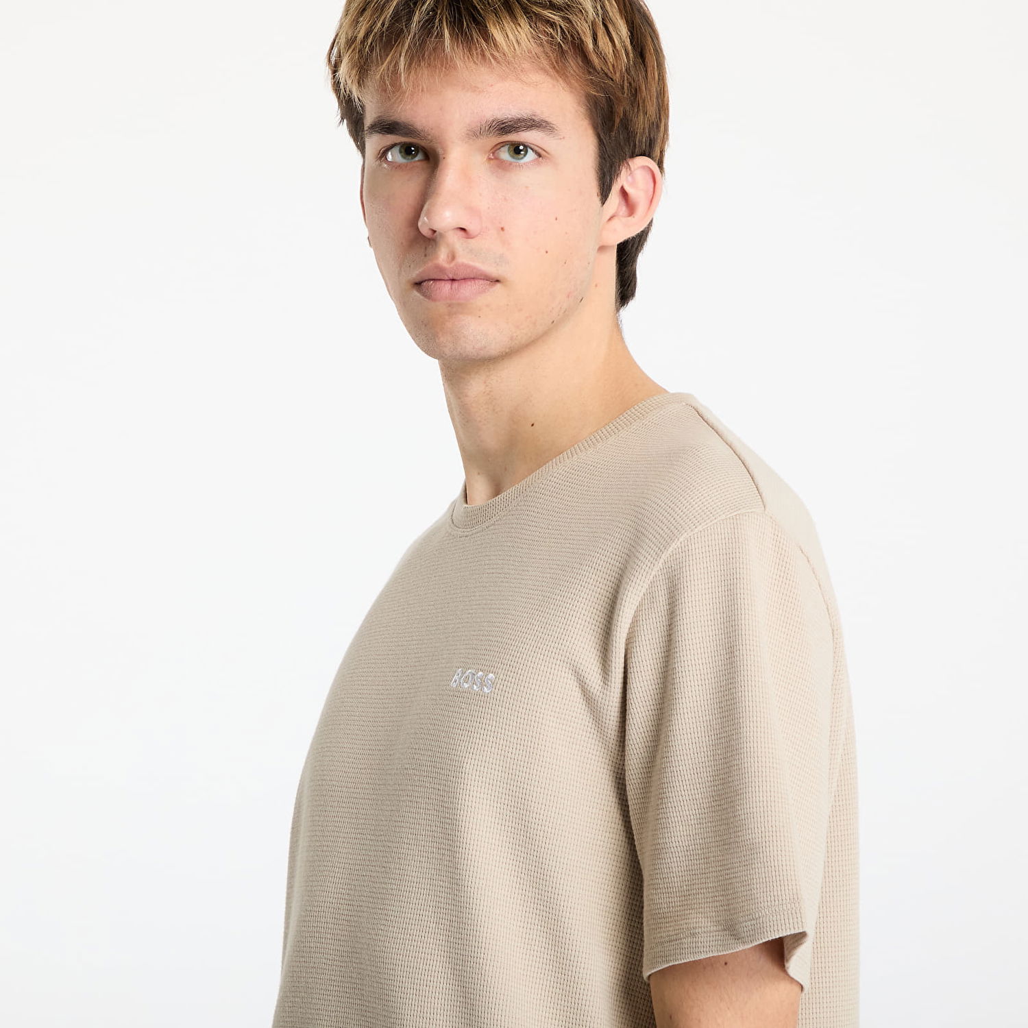 Тениска BOSS Hugo Boss Men's Waffle Tee Бежово | 50535891-275, 1