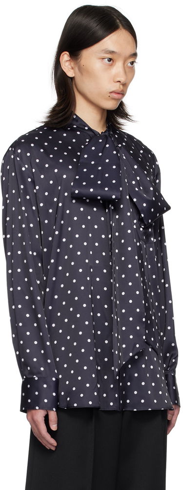 Риза Simone Rocha Simone Rocha Front Bow Polka Dot Shirt Тъмно синьо | 5285 1203, 1
