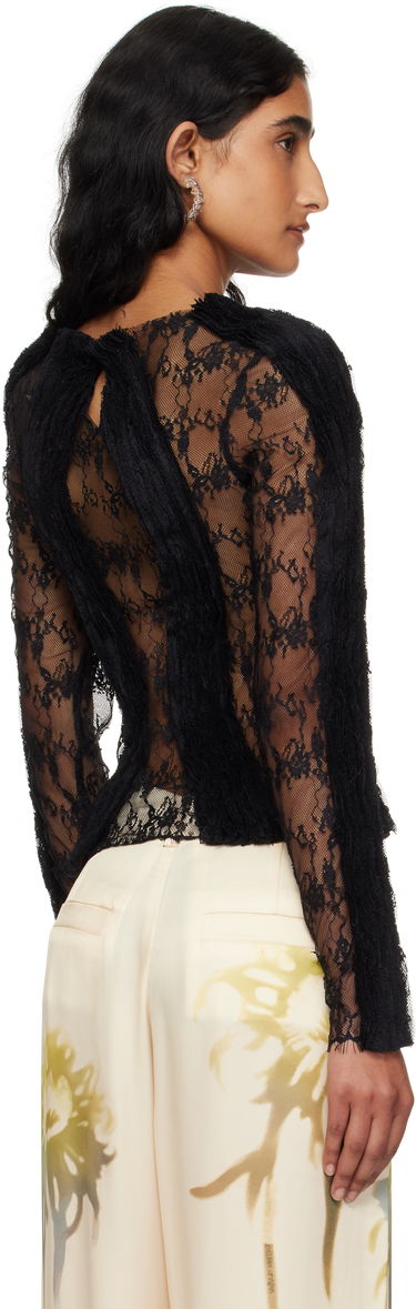 Тениски и потници Collina Strada Collina Strada Wavy Lace Top Черно | XX3303, 2