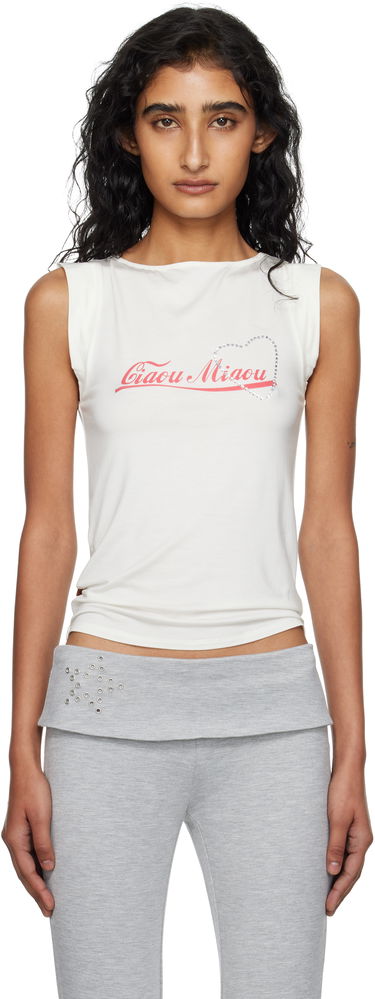 Потник Miaou Miaou Lucia Sleeveless Graphic Tank Top Бяло | 7197LJBCMI, 0
