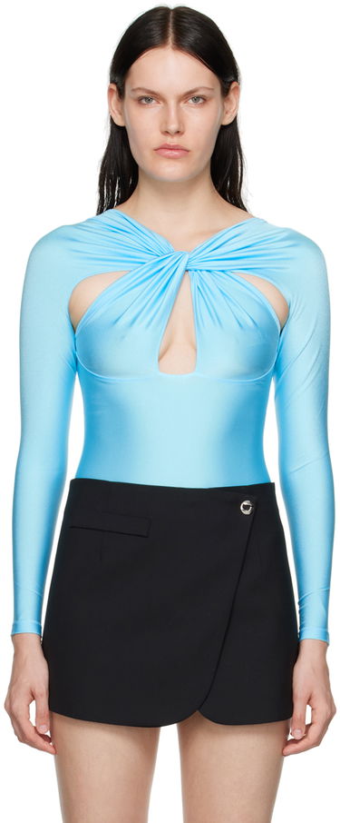 боди Coperni Coperni Draped Twist Bodysuit Синьо | COPJS19545, 0