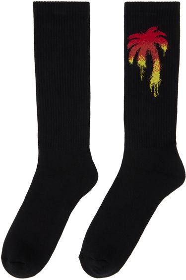 Чорапи Palm Angels Gradient Palm Socks Черно | PMRA001F23FAB0021025, 1