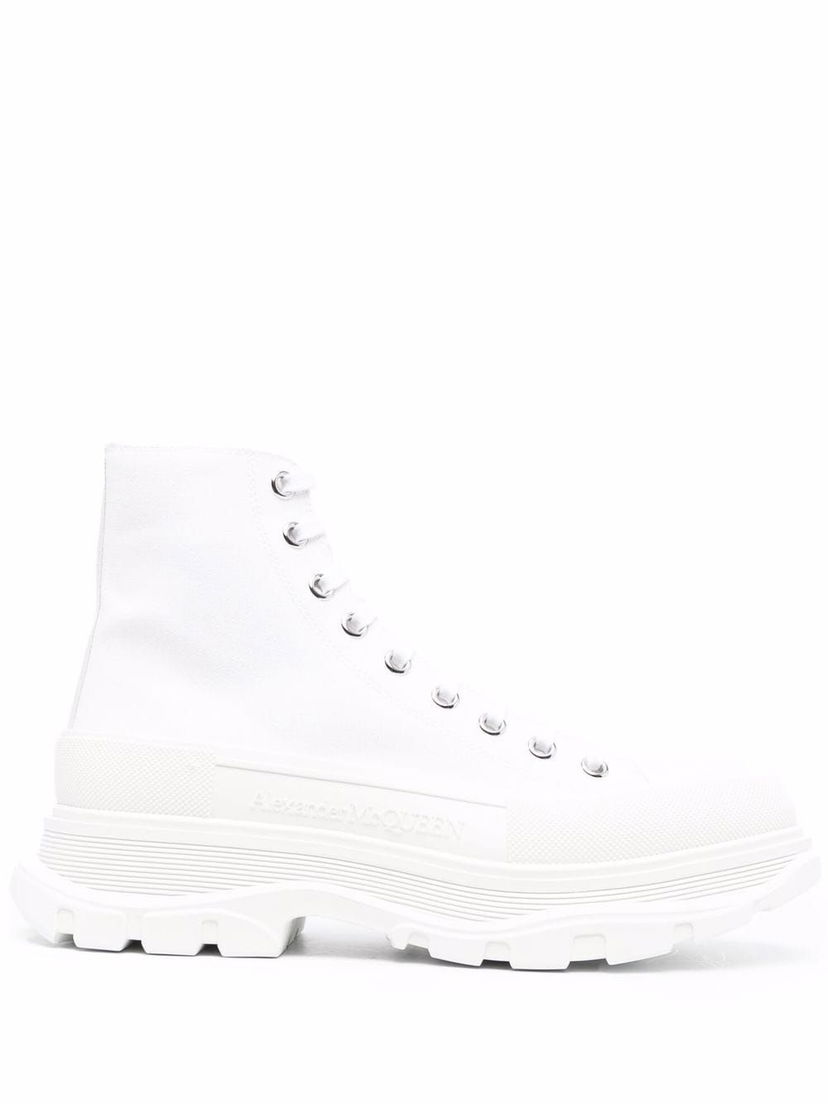 Кецове и обувки Alexander McQueen Fabric Ankle Boots Бяло | 604254W4MV29000