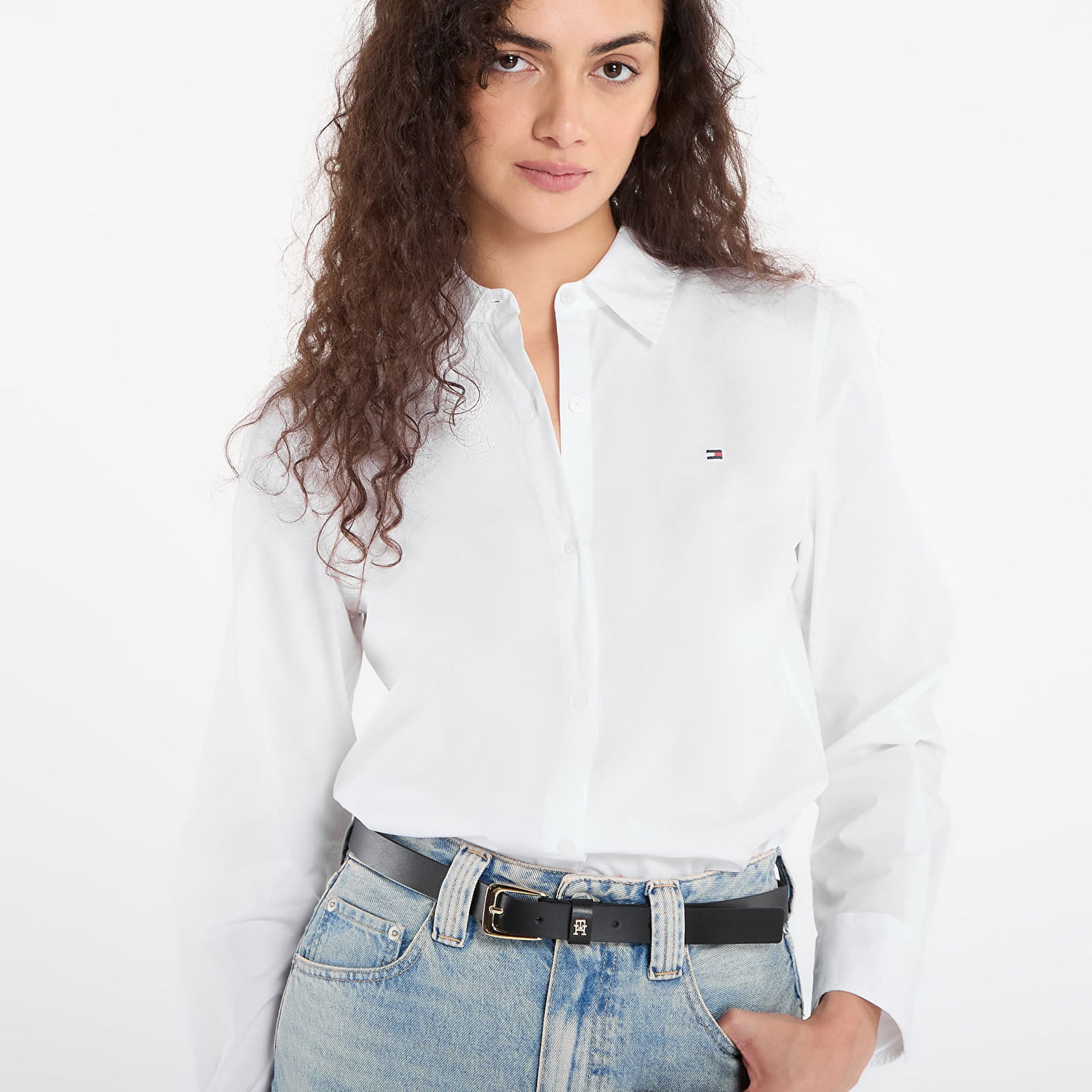 Риза Tommy Hilfiger Cotton Stretch Regular Long Sleeve Shirt Бяло | WW0WW43577 03A, 1