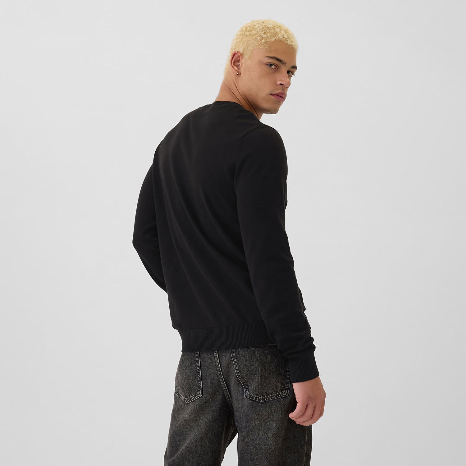 Пуловер GAP Sweater Core Cotton Crew Black S Черно | 498141-07, 1