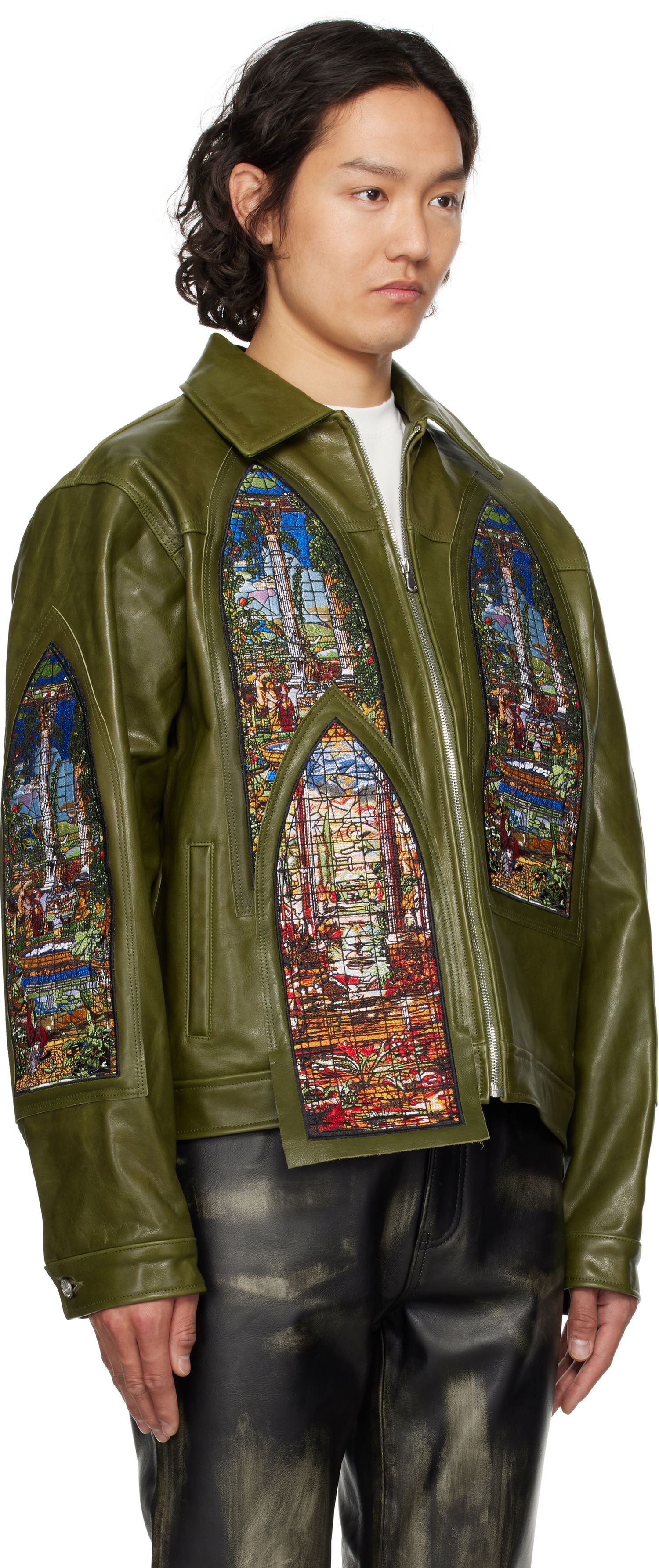 Яке Who Decides War Who Decides War Eden Leather Jacket Зелено | 1131250011SS25, 1