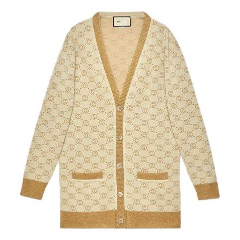 Пуловер Gucci Silk Wool Cardigan Бежово | 605910-XKAHT-8007, 0