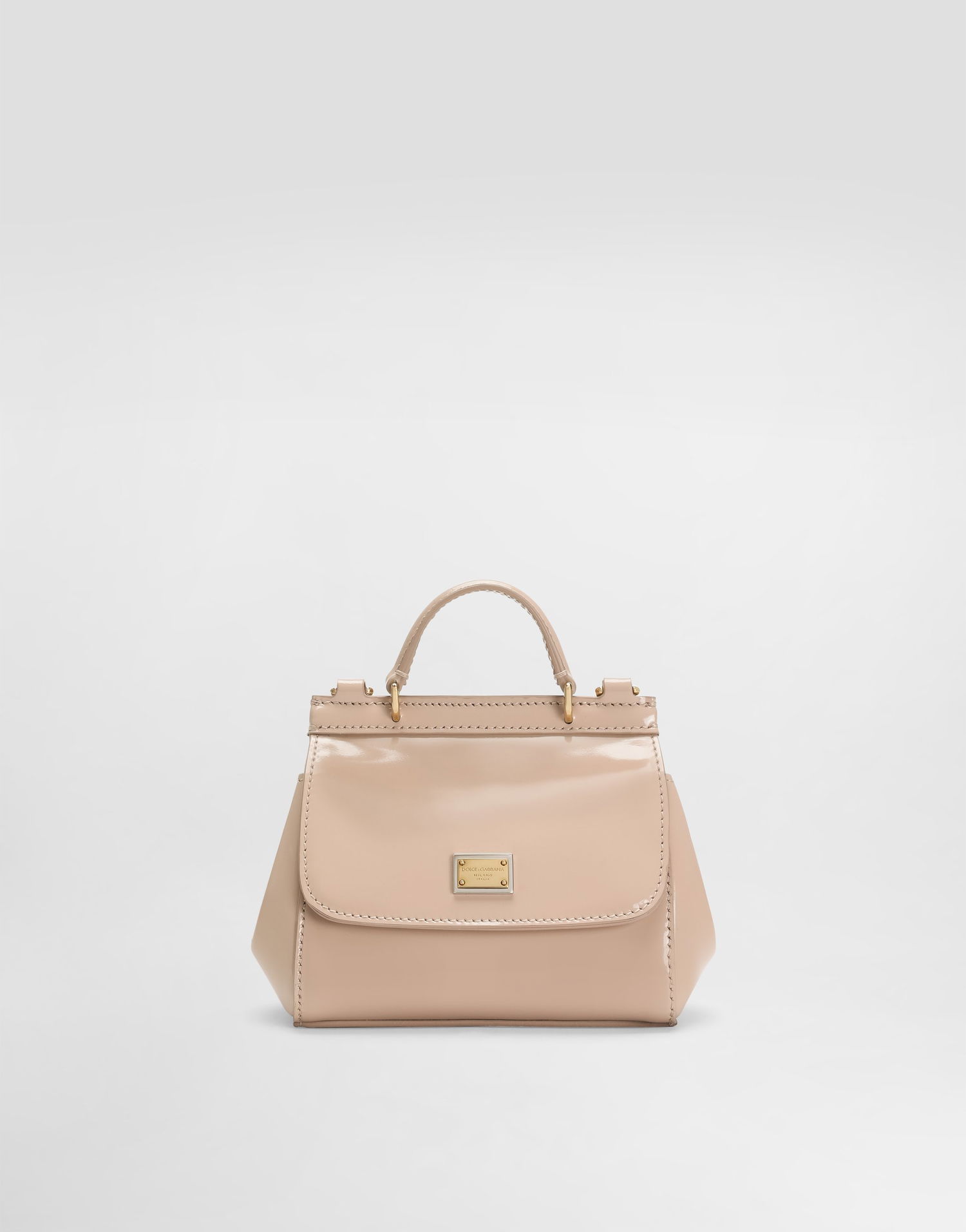 Дамска чанта Dolce & Gabbana Dolce & Gabbana Mini Sicily Patent Calfskin Bag Бежово | EB0003A106780412, 0