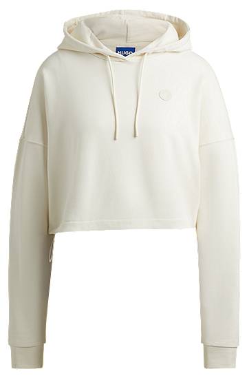 HUGO Cropped Cotton-Terry Hoodie