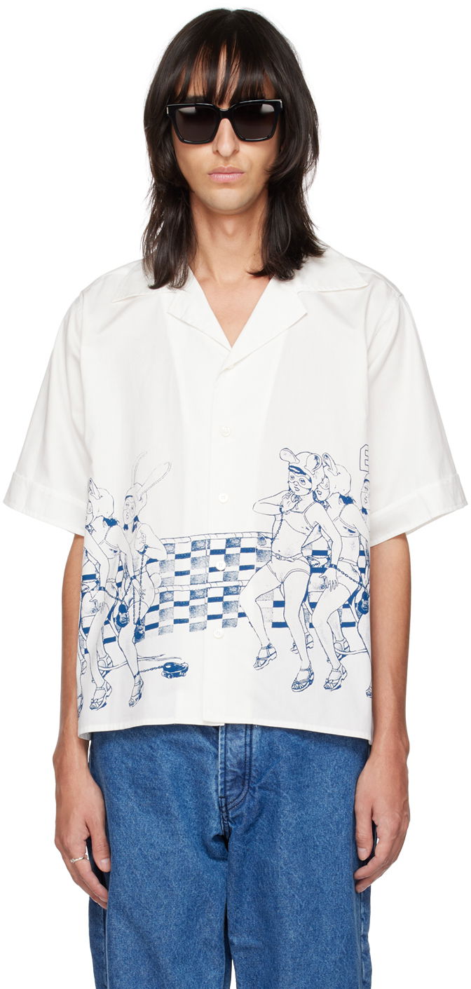 Риза Enfants Riches Déprimés Enfants Riches Déprimés Roller Derby Print Resort Shirt Бяло | 040-207