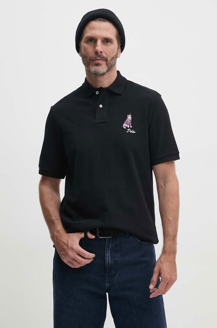 Поло тениска Polo by Ralph Lauren Polo Shirt With Print Черно | 710953336