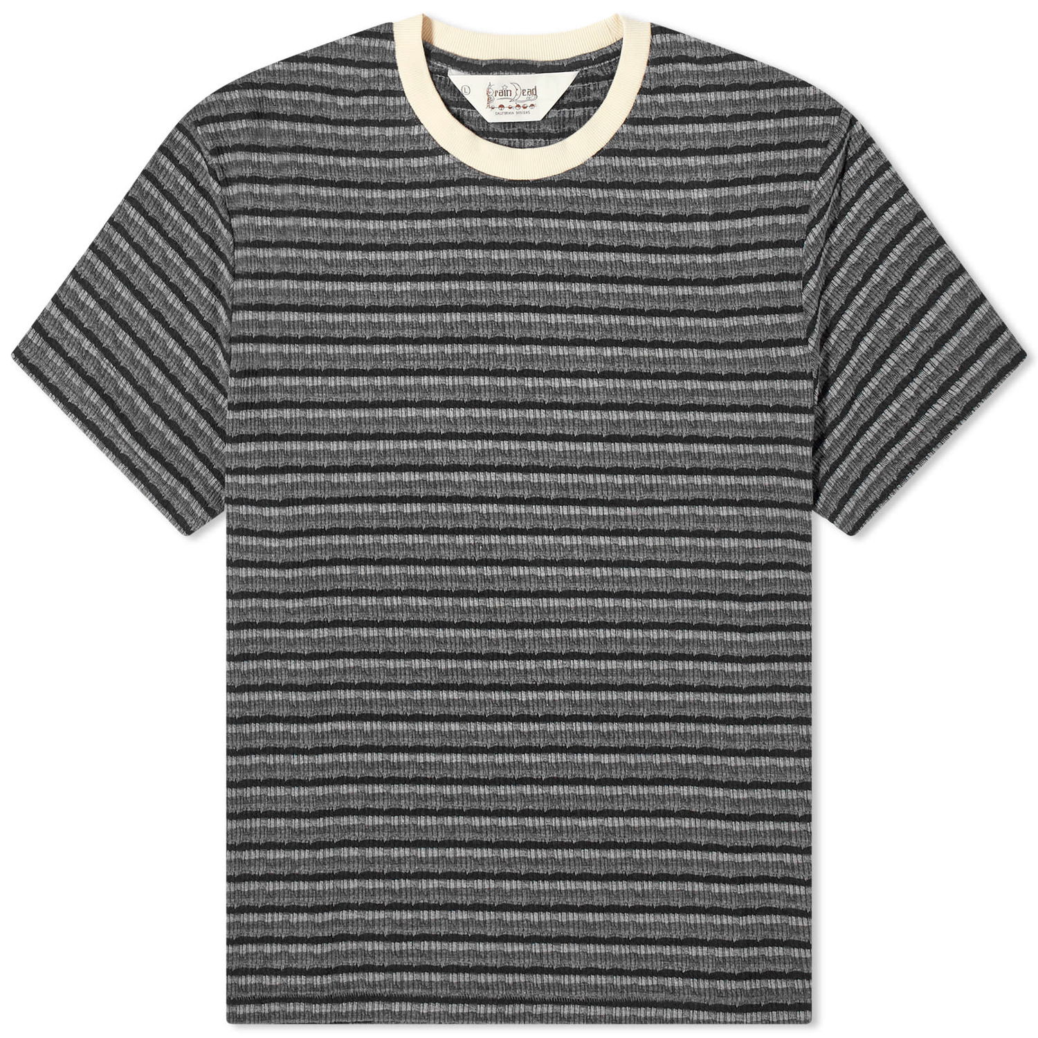 Тениска Brain Dead Brain Dead Pruned Striped Short Sleeve Tee Сиво | O22003120BK, 0