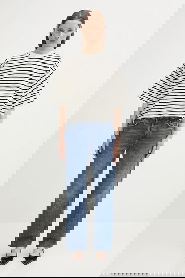 Тениска Anine Bing Myers Cropped Striped T-Shirt Многоцветен | A.08.11431, 4