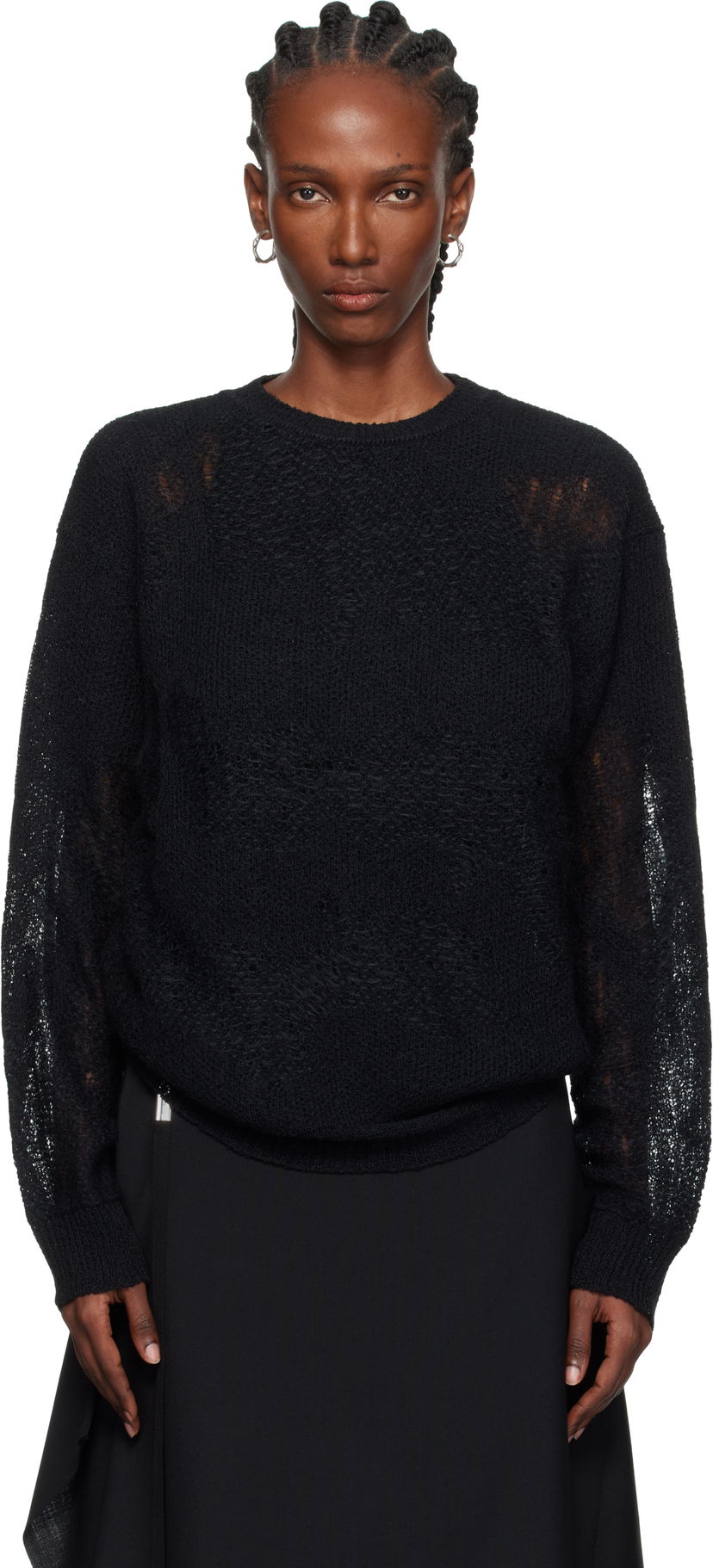 Пуловер Ann Demeulemeester Ann Demeulemeester Lalla Oversize Sweater Черно | 2520-W-KN39-KN070-099