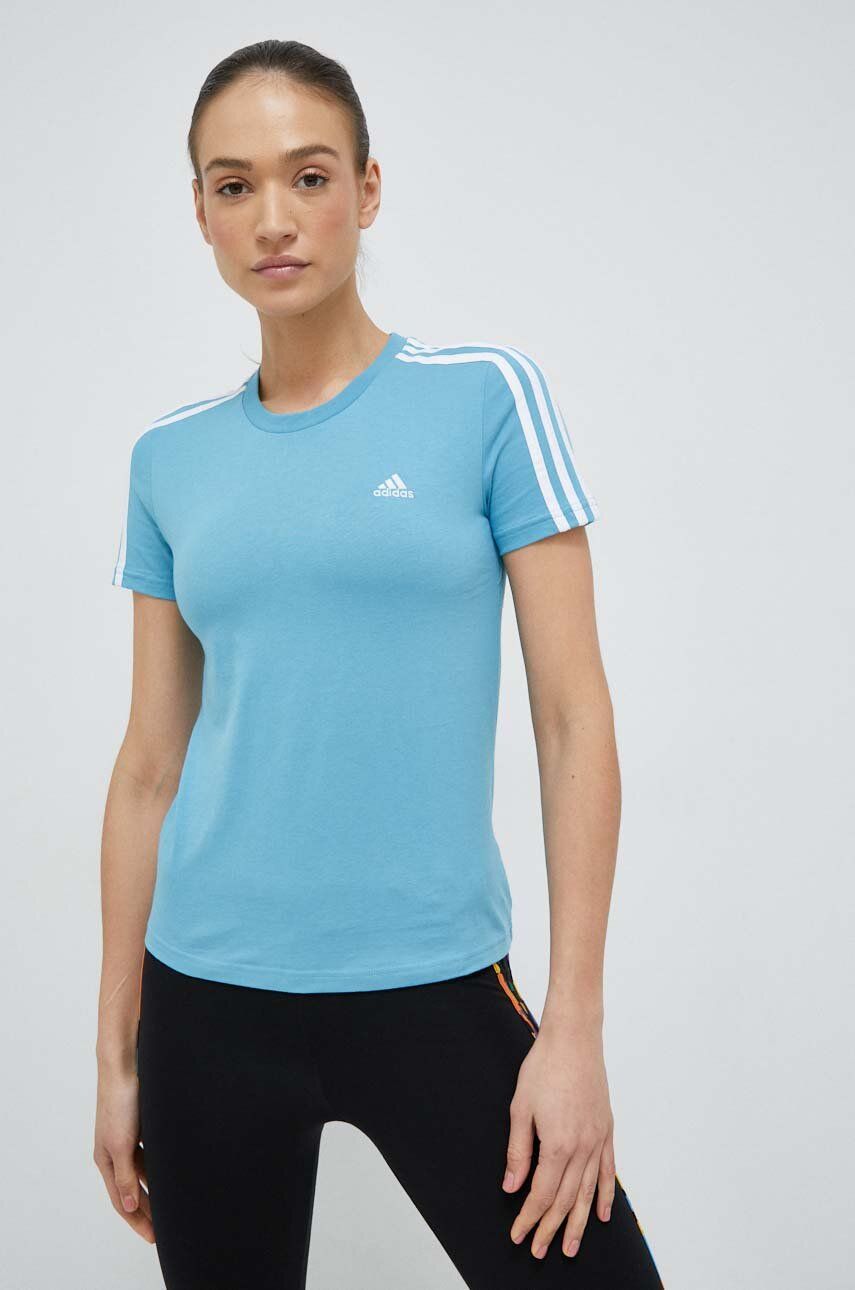 Тениска adidas Originals Essentials Slim 3-Stripes T-Shirt Синьо | IC0631, 0