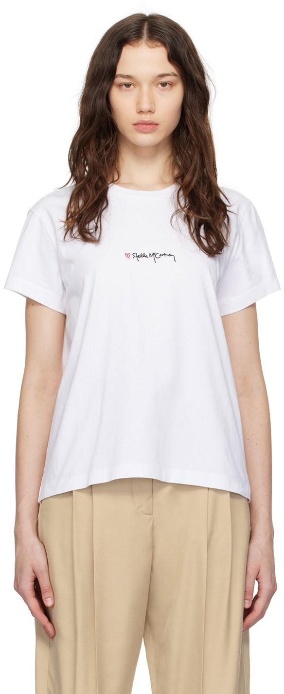 Тениска Stella McCartney Stella McCartney Iconics Love Graphic T-Shirt Бяло | 6J02733SPY52