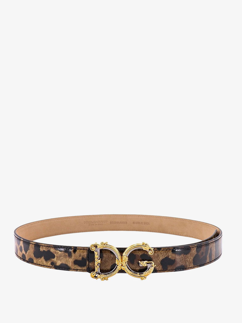 Колани Dolce & Gabbana Dolce & Gabbana Leopard Print Leather Belt Кафяво | BE1348AM568HA93M