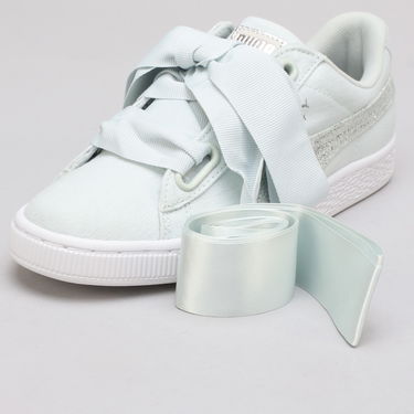 Кецове и обувки Puma Basket Heart Canvas Wn's blue flower - white - silver Синьо | 366495 03, 4